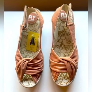 Brand new in box with tags Fly London sling back wedges